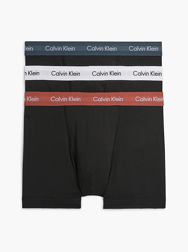B-Dusty Cppr/ Bright Wht/ Hphr Blue 3 Pack Trunks - Cotton Stretch undefined men Calvin Klein