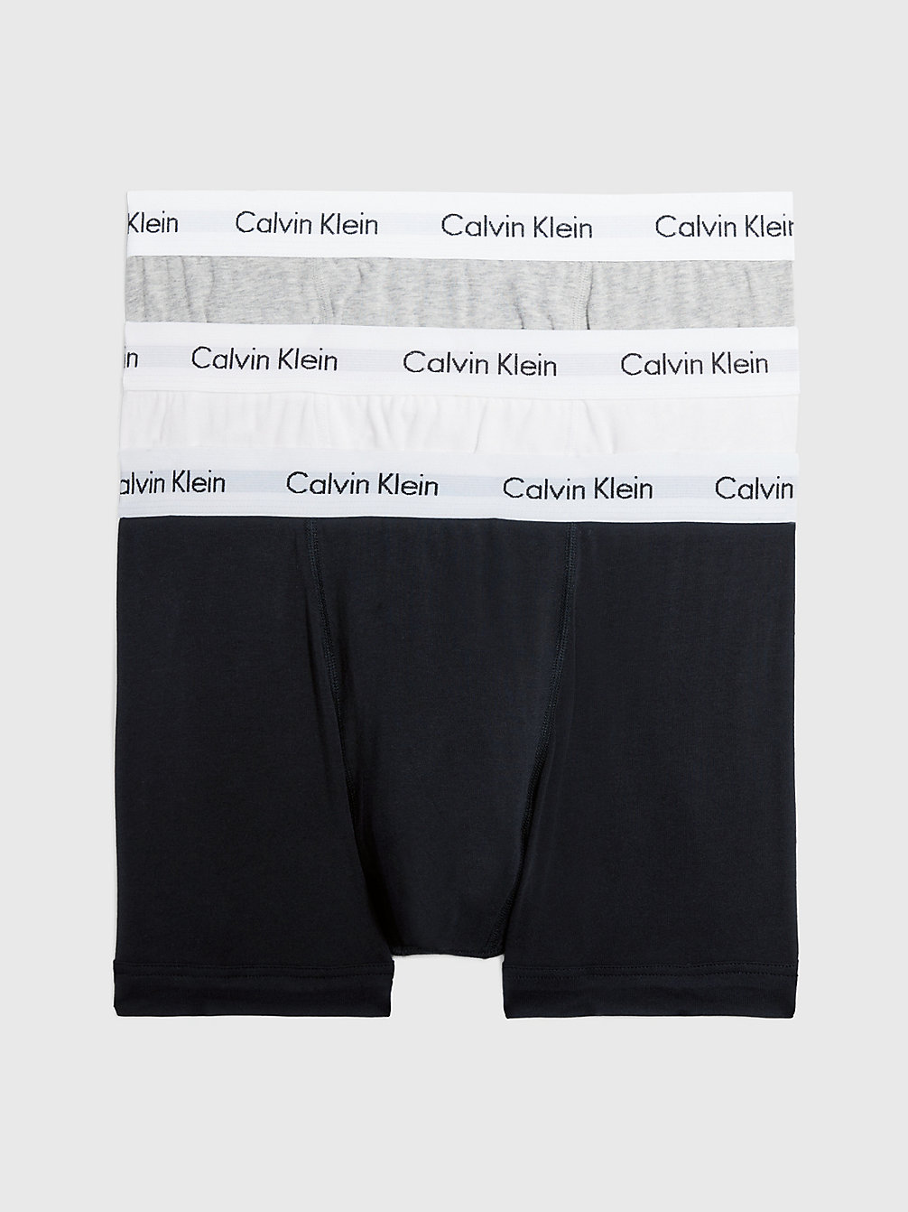 BLACK/WHITE/GREY HEATHER Lot De 3 Boxers - Cotton Stretch undefined hommes Calvin Klein