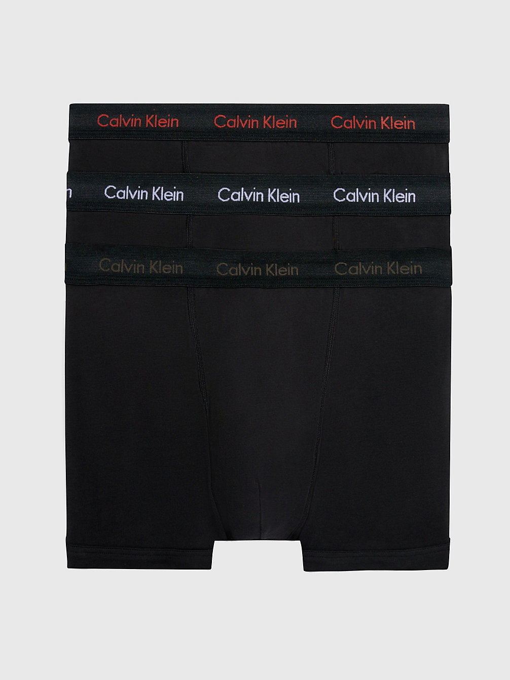 B-COOL MELON, GLXY GRY, BRN BELT LG 3 Pack Trunks - Cotton Stretch undefined men Calvin Klein