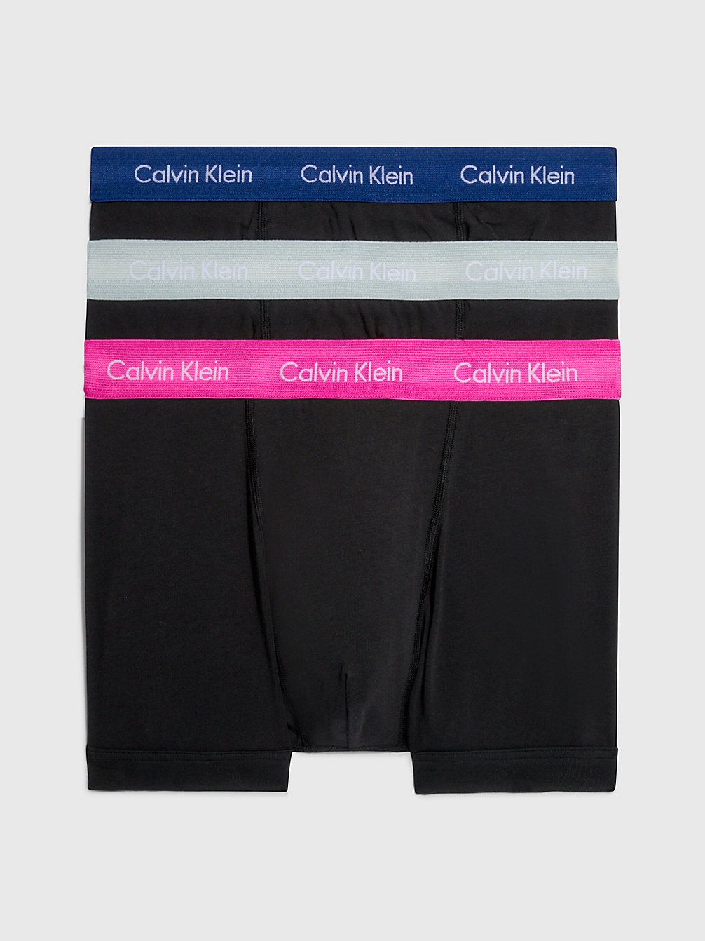 B-SLV SPRGS, PAL PINK, BLUE DPTS WB 3 Pack Trunks - Cotton Stretch undefined men Calvin Klein