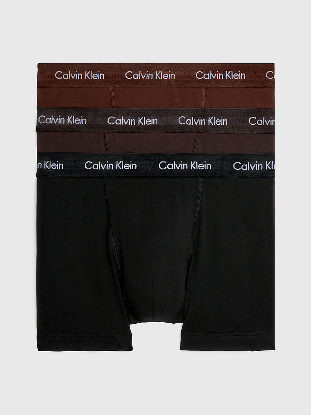 BLACK, UMBER, WOODLAND Boxer Aderenti In Confezione Da 3 - Cotton Stretch undefined uomo Calvin Klein