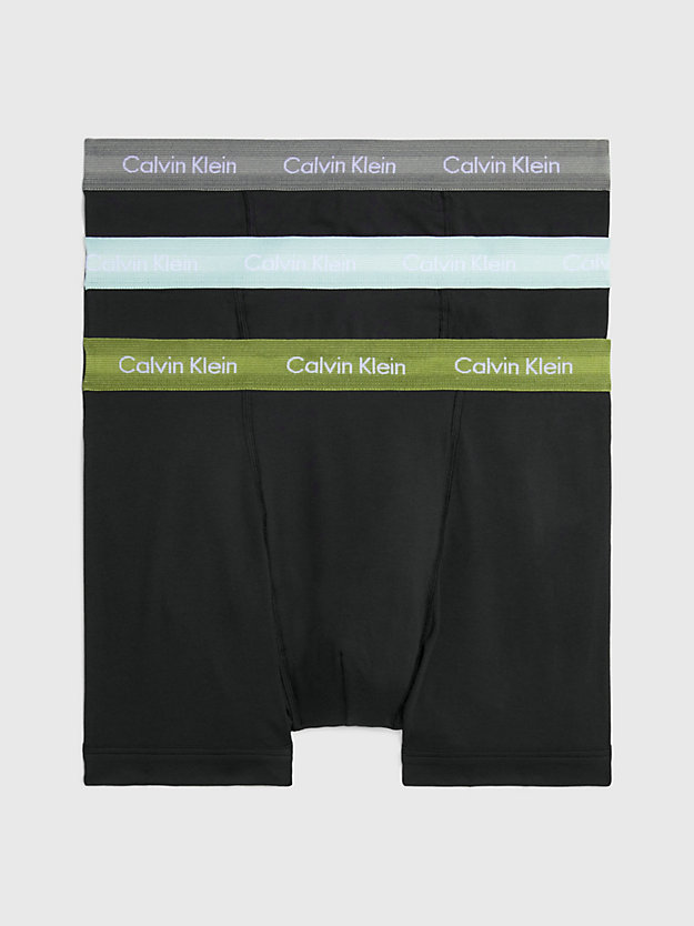 b- w/olv brc crol gry 3 pack trunks - cotton stretch for men calvin klein