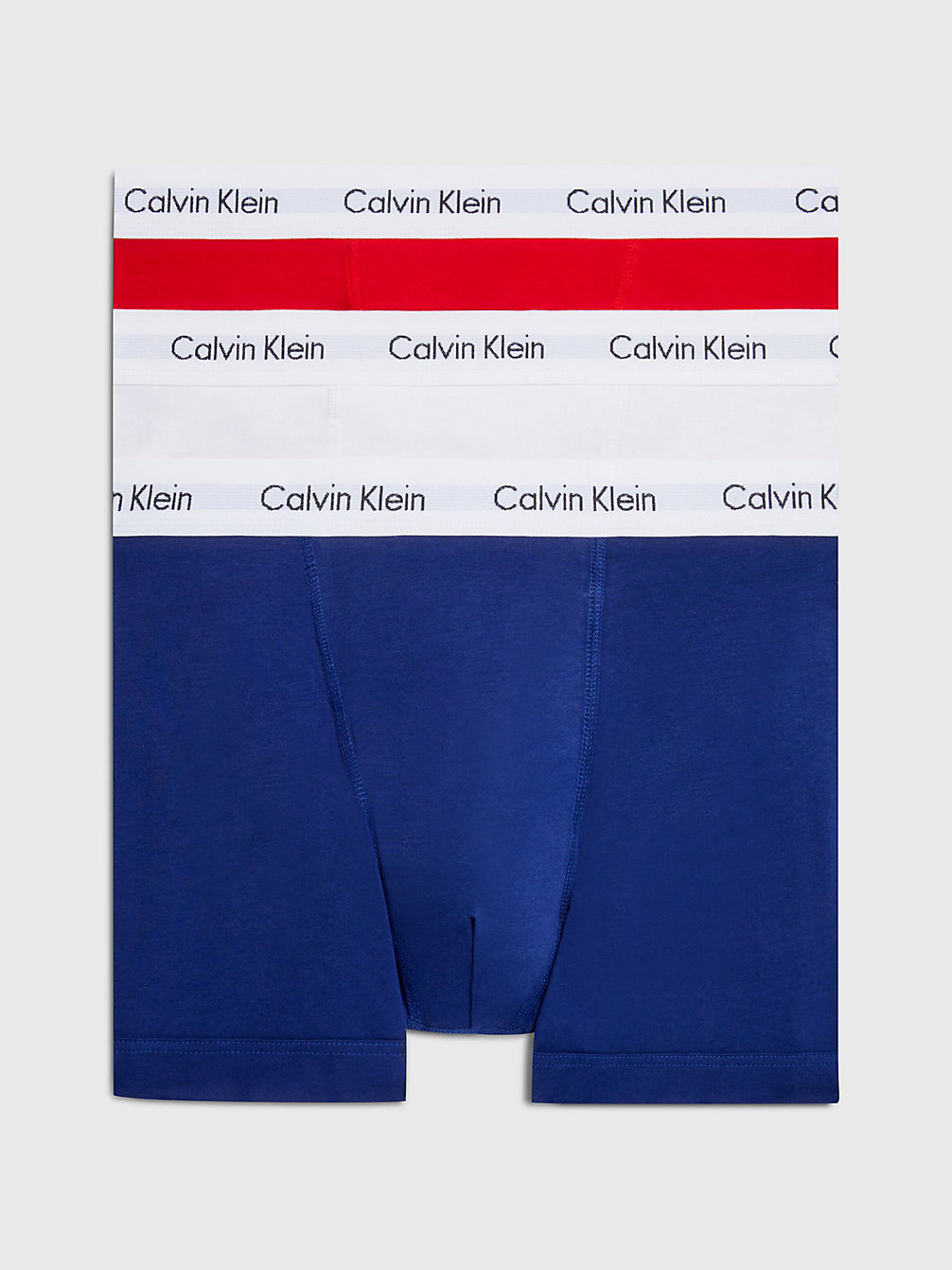WHITE/RED GINGER/PYRO BLUE > Zestaw 3 Par Bokserek — Cotton Stretch > undefined Mężczyźni - Calvin Klein