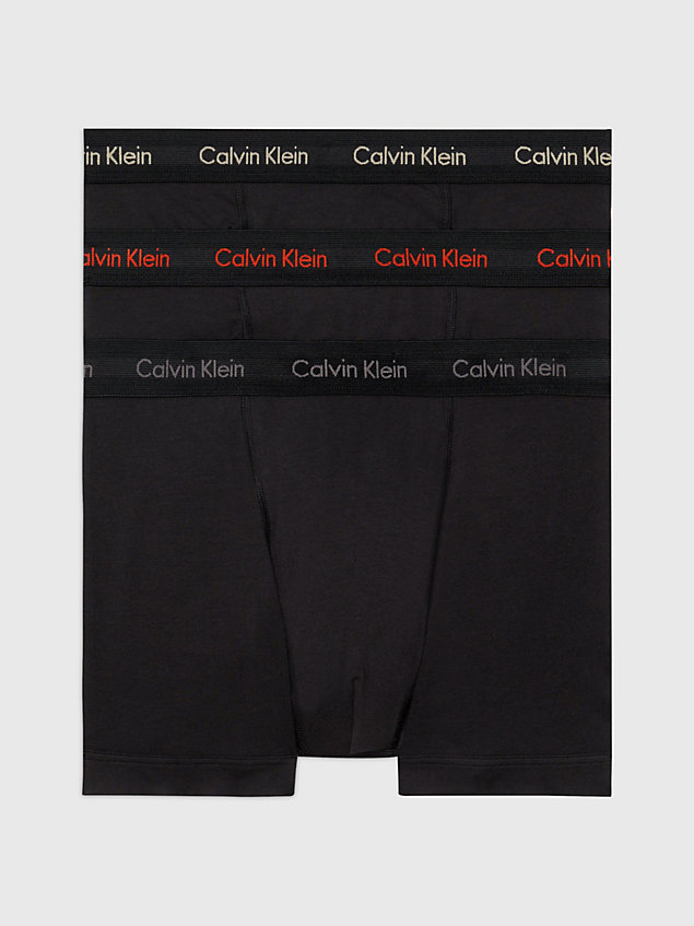 black 3 pack trunks - cotton stretch for men calvin klein
