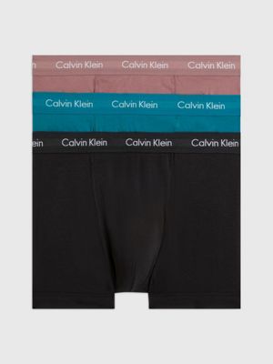 Calvin Klein Steel 3 Pack Low Rise Trunk Mid Blue/Signature Blue/Clay -  Accessories from Michael Stewart Menswear UK