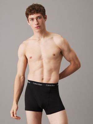 b- black 3 pack trunks - cotton stretch for men calvin klein