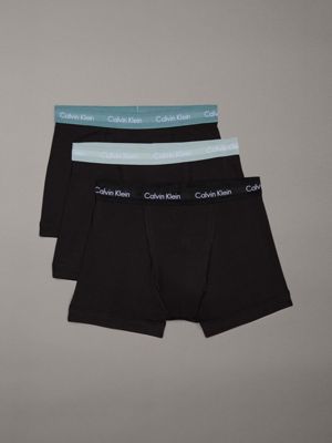  slate turq wbs 3 pack trunks - cotton stretch for men calvin klein