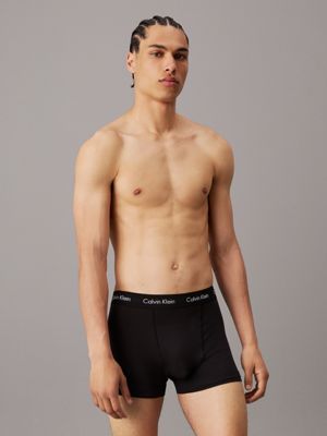 b- black 3 pack trunks - cotton stretch for men calvin klein