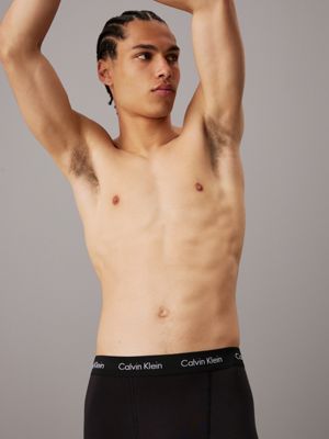 b- black 3 pack trunks - cotton stretch for men calvin klein