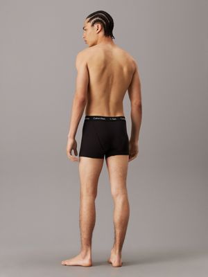 b- blk 3 pack trunks - cotton stretch for men calvin klein