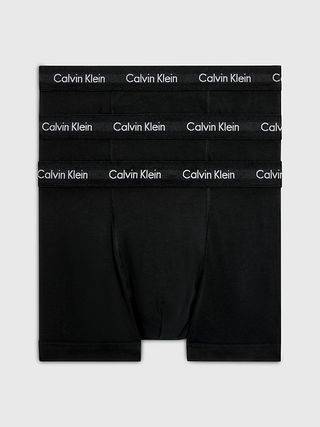black 3er-pack shorts - cotton stretch für herren - calvin klein