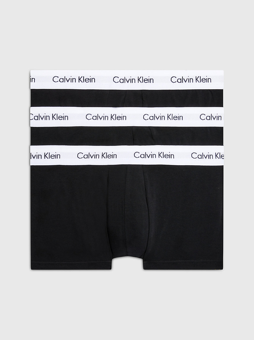 BLACK 3 Pack Low Rise Trunks - Cotton Stretch undefined men Calvin Klein