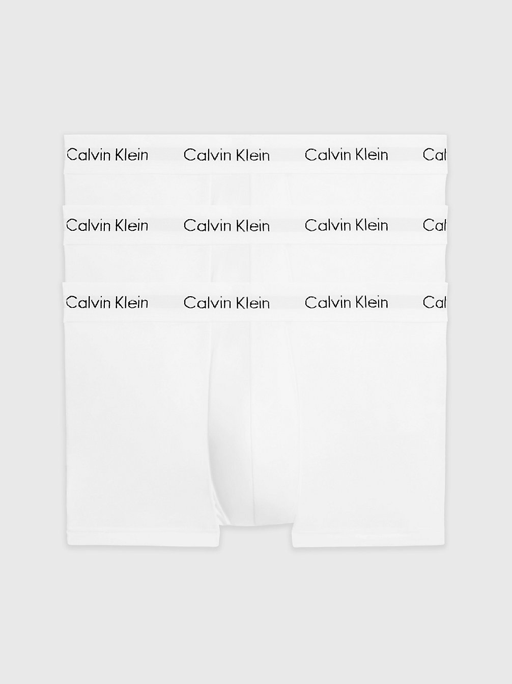 WHITE 3 Pack Low Rise Trunks - Cotton Stretch undefined men Calvin Klein