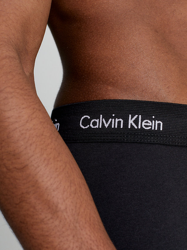 blue 3 pack low rise trunks - cotton stretch for men calvin klein