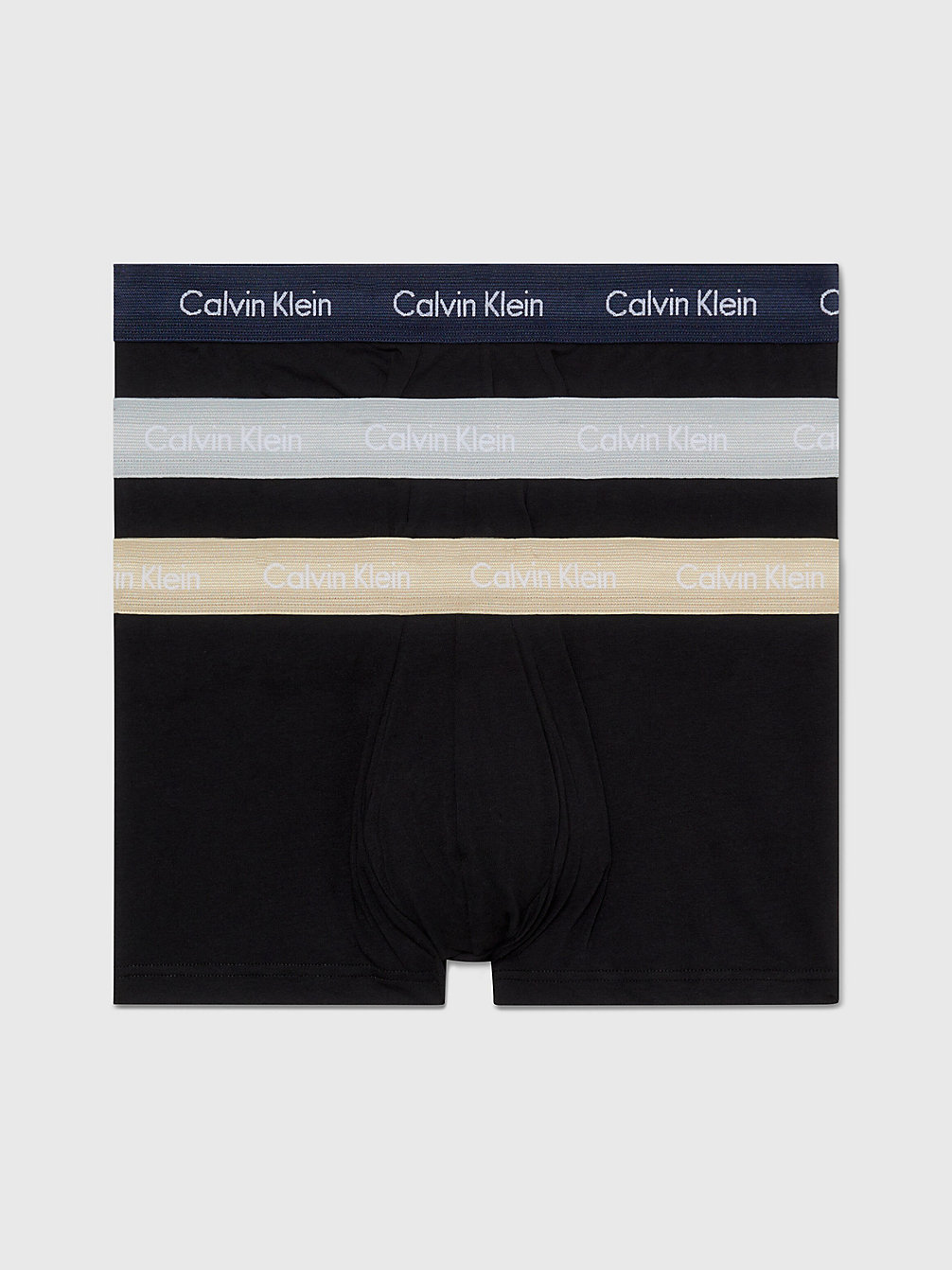 B-SHORELINE/ GRY HTH/ TRAVERTINE WB 3 Pack Low Rise Trunks - Cotton Stretch undefined men Calvin Klein