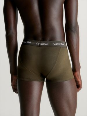 sleek grey/ tourmaline/ olive 3er-pack hüft-shorts - cotton stretch für herren - calvin klein