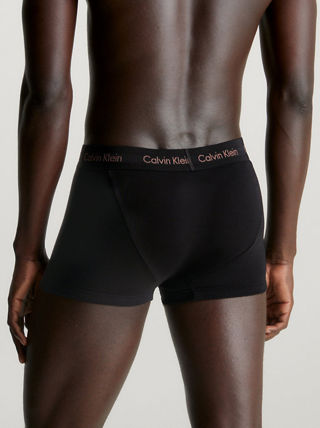 b-bright camel/ wht/ red crpt logo 3 pack low rise trunks - cotton stretch for men calvin klein