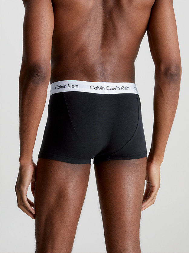 BLACK/WHITE/GREY HEATHER 3 Pack Low Rise Trunks - Cotton Stretch for men CALVIN KLEIN