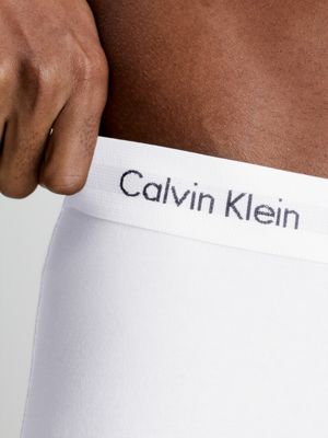 black / white / grey heather 3 pack low rise trunks - cotton stretch for men calvin klein