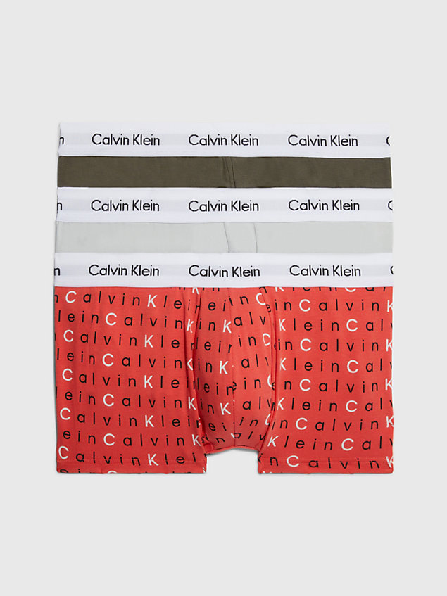 br bt w/wh wb 3 pack low rise trunks - cotton stretch for men calvin klein