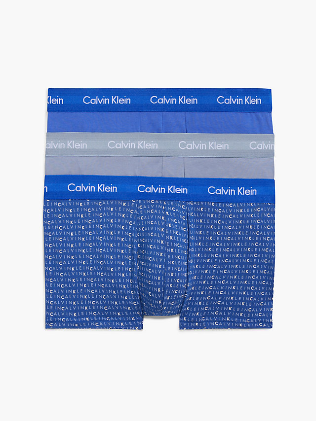 Cobalt/subdued Title/dusty Sailor 3 Pack Low Rise Trunks - Cotton Stretch undefined men Calvin Klein