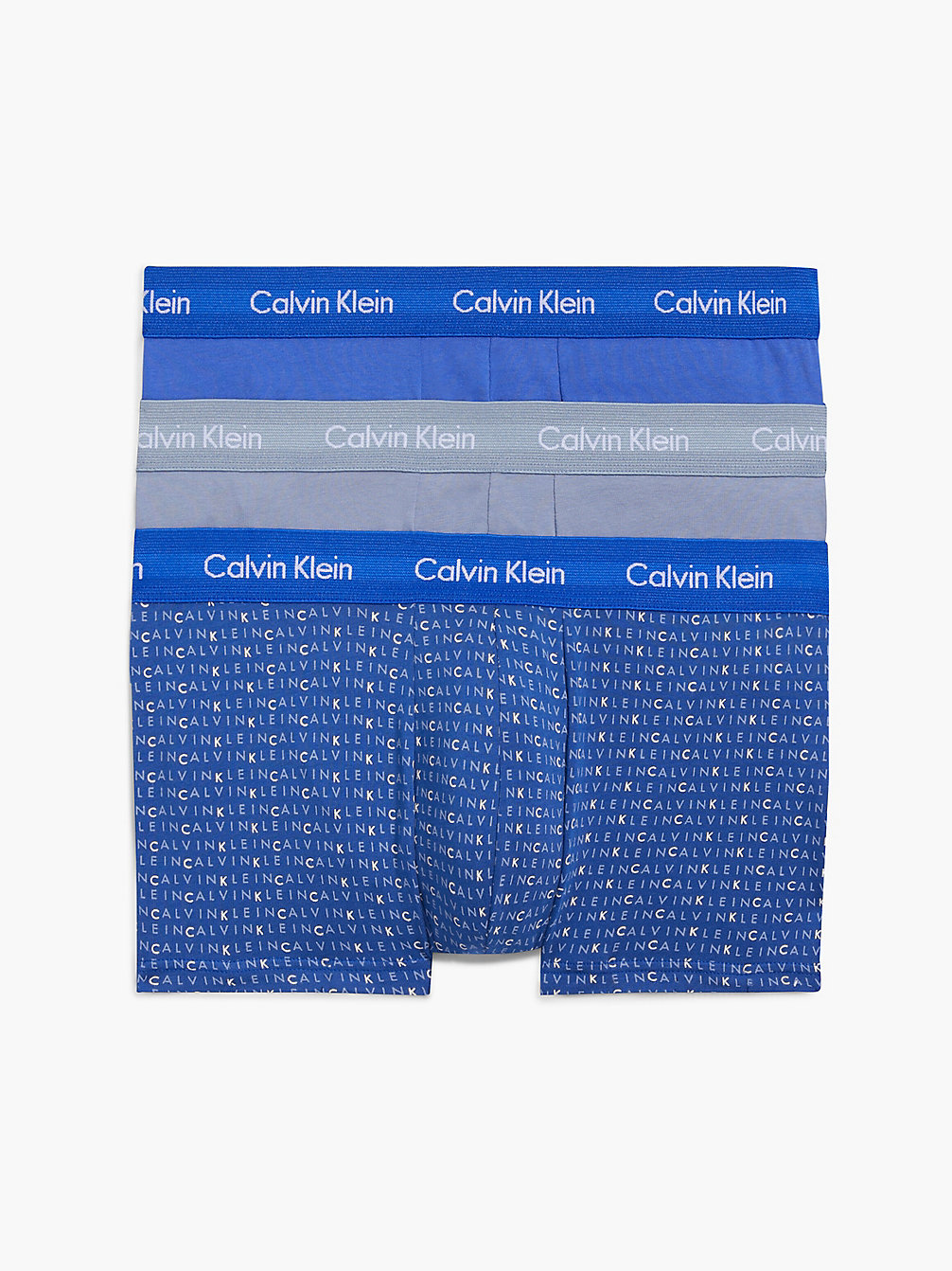 COBALT/SUBDUED TITLE/DUSTY SAILOR Lot De 3 Boxers Taille Basse - Cotton Stretch undefined hommes Calvin Klein
