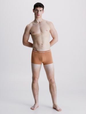 BLACK, CEDAR, SANDALWOOD 3 Pack Low Rise Trunks - Cotton Stretch for men CALVIN KLEIN