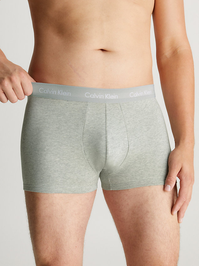  arctic green 3 pack low rise trunks - cotton stretch for men calvin klein