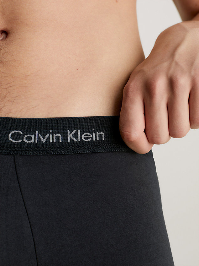 lot de 3 boxers taille basse - cotton stretch  porpoise logos pour hommes calvin klein