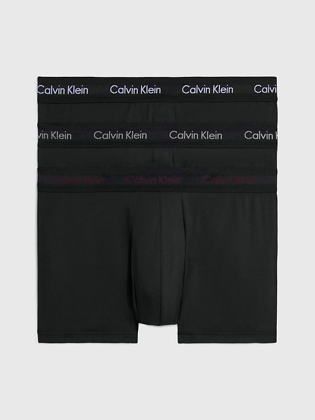 boxer a vita bassa in confezione da 3 - cotton stretch  porpoise logos da uomo calvin klein