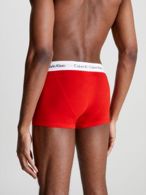 Mens Calvin Klein red Cotton Stretch Trunks (Pack of 3)