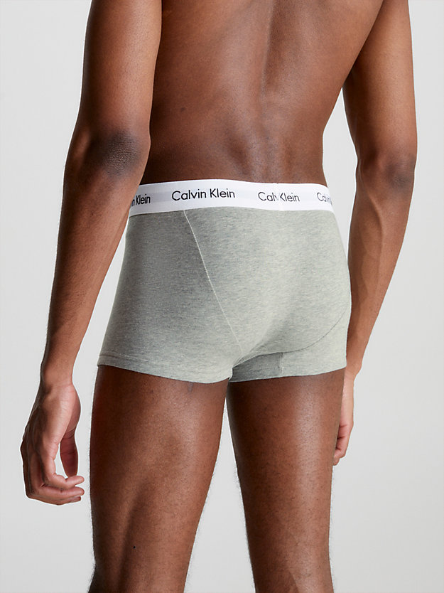 grey heather 3 pack low rise trunks - cotton stretch for men calvin klein