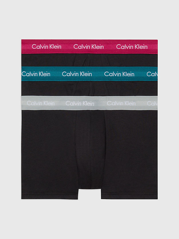 b- gry htr/chesapeake bay/jwl wbs 3 pack low rise trunks - cotton stretch for men calvin klein