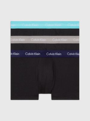 black 3er-pack hüft-shorts - cotton stretch für herren - calvin klein