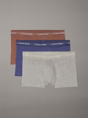 royal iris 3 pack low rise trunks - cotton stretch for men calvin klein