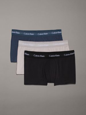  ash 3 pack low rise trunks - cotton stretch for men calvin klein