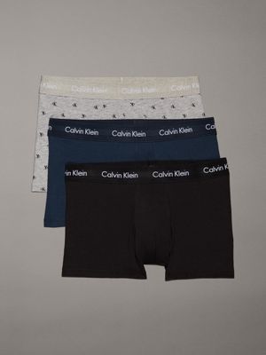  n stone 3 pack low rise trunks - cotton stretch for men calvin klein