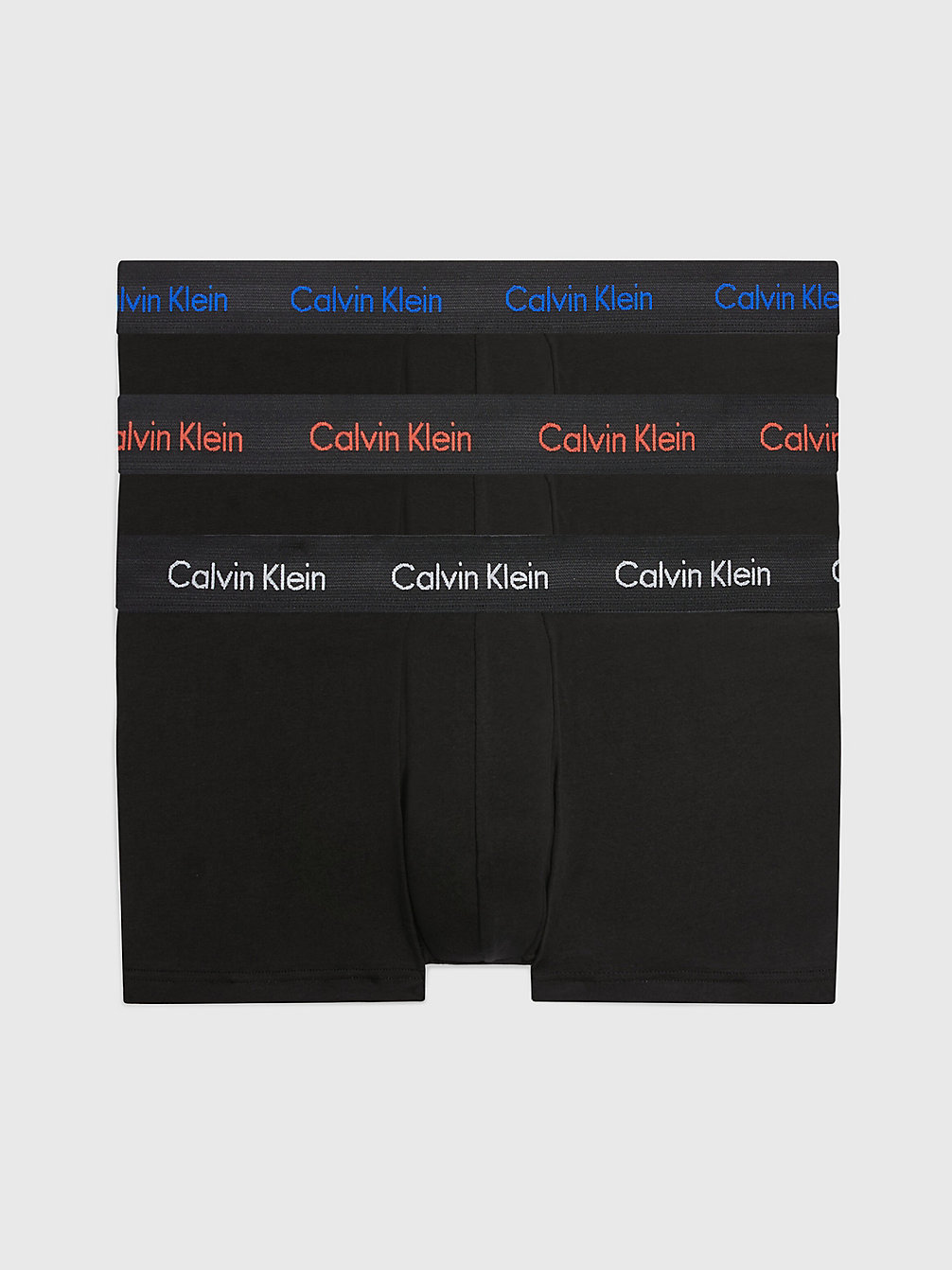 B- ROYALTY/ GREY/ EXOTIC CORAL LOGO 3er-Pack Hüft-Shorts – Cotton Stretch undefined Herren Calvin Klein