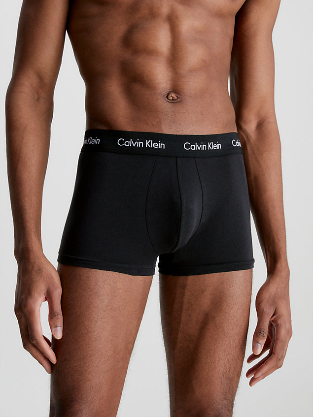 black 3er-pack hüft-shorts - cotton stretch für herren - calvin klein