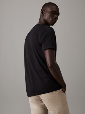 black tailored gemerceriseerd t-shirt voor heren - calvin klein