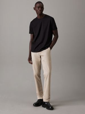 t-shirt sartoriale in tessuto mercerizzato black da uomini calvin klein