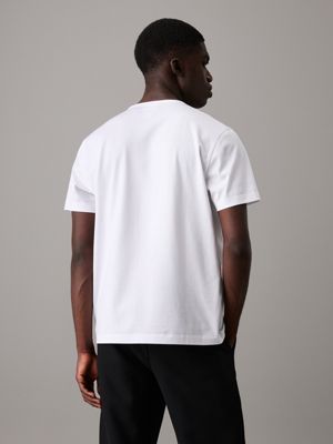 brilliant white tailored mercerized t-shirt for men calvin klein