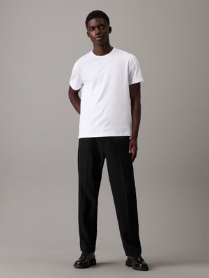 brilliant white tailored mercerized t-shirt for men calvin klein