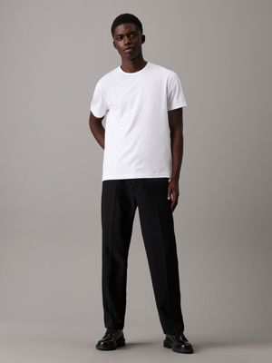 brilliant white tailored mercerized t-shirt for men calvin klein