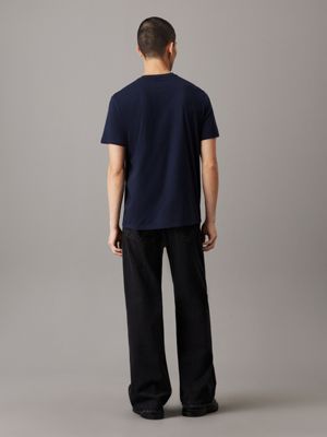 t-shirt avec monogramme blue pour hommes calvin klein jeans