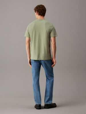 khaki monogram t-shirt voor heren - calvin klein jeans