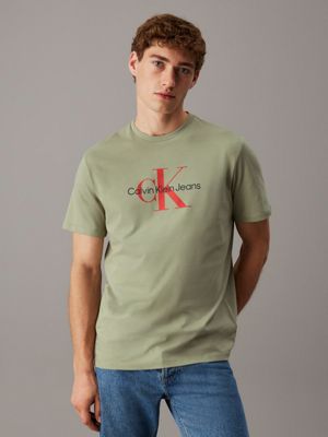 khaki monogram t-shirt for men calvin klein jeans