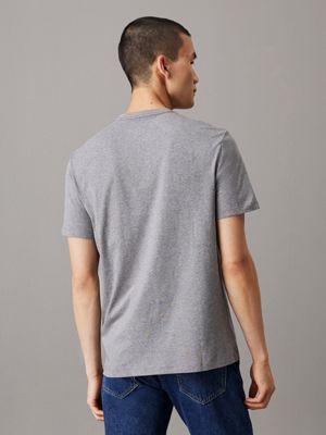 medium grey heather monogram t-shirt for men calvin klein jeans