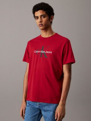 red monogram t-shirt for men calvin klein jeans