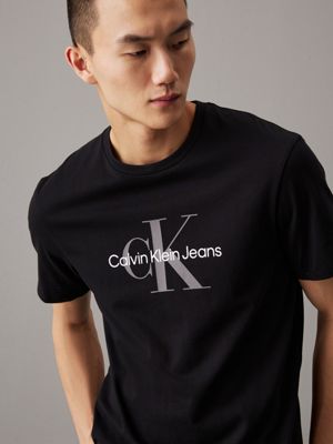 black monogram t-shirt for men calvin klein jeans